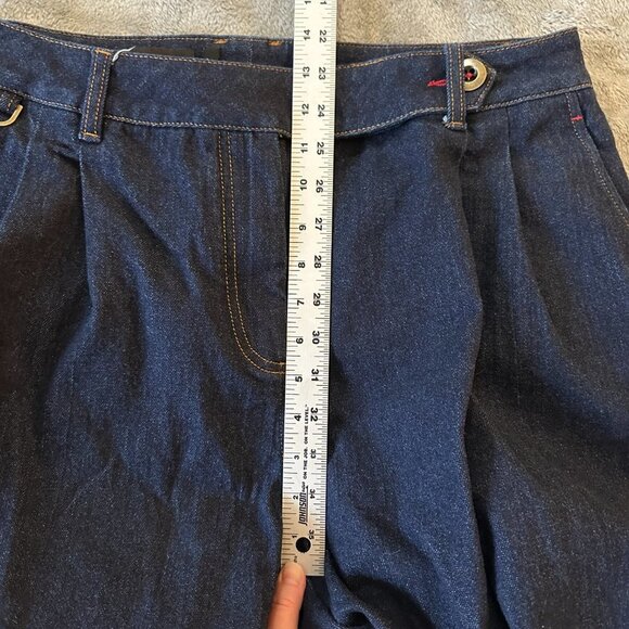 Wild Fang WildFang The Essential Wide Leg Denim Trouser Pleated Jeans Women's 16 - Picture 6 of 8